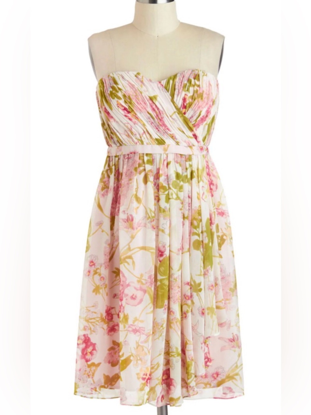 Floral Flair strapless dress